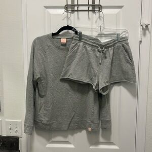 Third Love weekend terry set in heather grey. Size medium